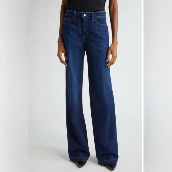L'AGENCE Clayton High Waist Wide Leg Jeans Harlan WashNWT Premium Denim Sz 28